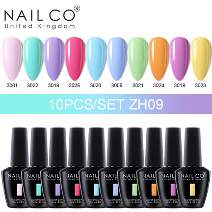 NAILCO 15ml Gel Nail Polish Set 30pcs/Lot Gel Polish Nail Soak Off UV LED Semi-Permanent Varnishes Nail Art Salon Free Shipping