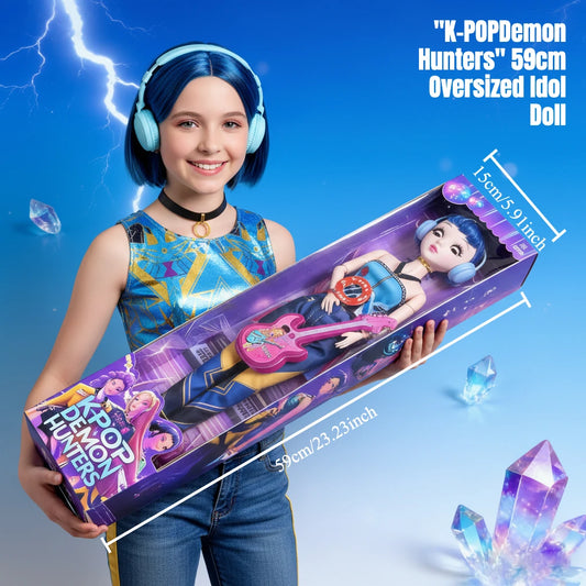 60cm Large Musical Plastic Kpop  Dolls | Posable Moving Eyes Rumi Mira Zoey Princess DIY Birthday Gifts