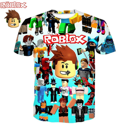 Boys Clothes Girls Kids Roblox Summer Tee Anime Game T-shirt