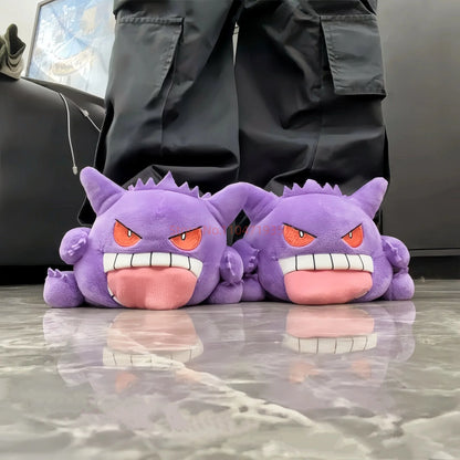 Pokemon Gengar Slippers Funny Tongue Out Design Soft Sole Cute Cozy Winter Warm Indoor Couple Home Wacky Slippers Toy Gifts