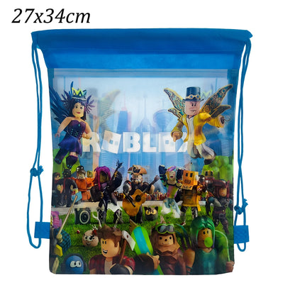 8/12/24/32PCS Roblox Nonwoven Drawstring Bag Roblox Game Party Decorations Kids Birthday Party Baby Shower Supplies Gift