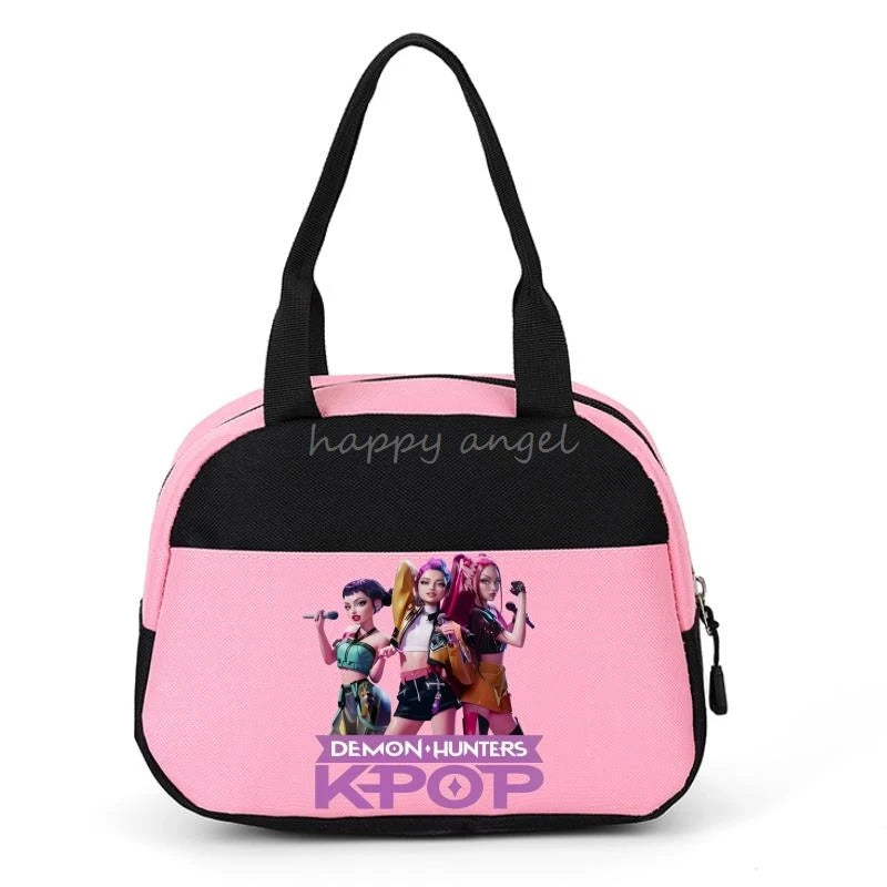 New Lunch Bags KPop Demon Hunters Print Women Men Large Capacity Picnic Drink Thermal Bag Portable Outdoor Food Lunch Handbags