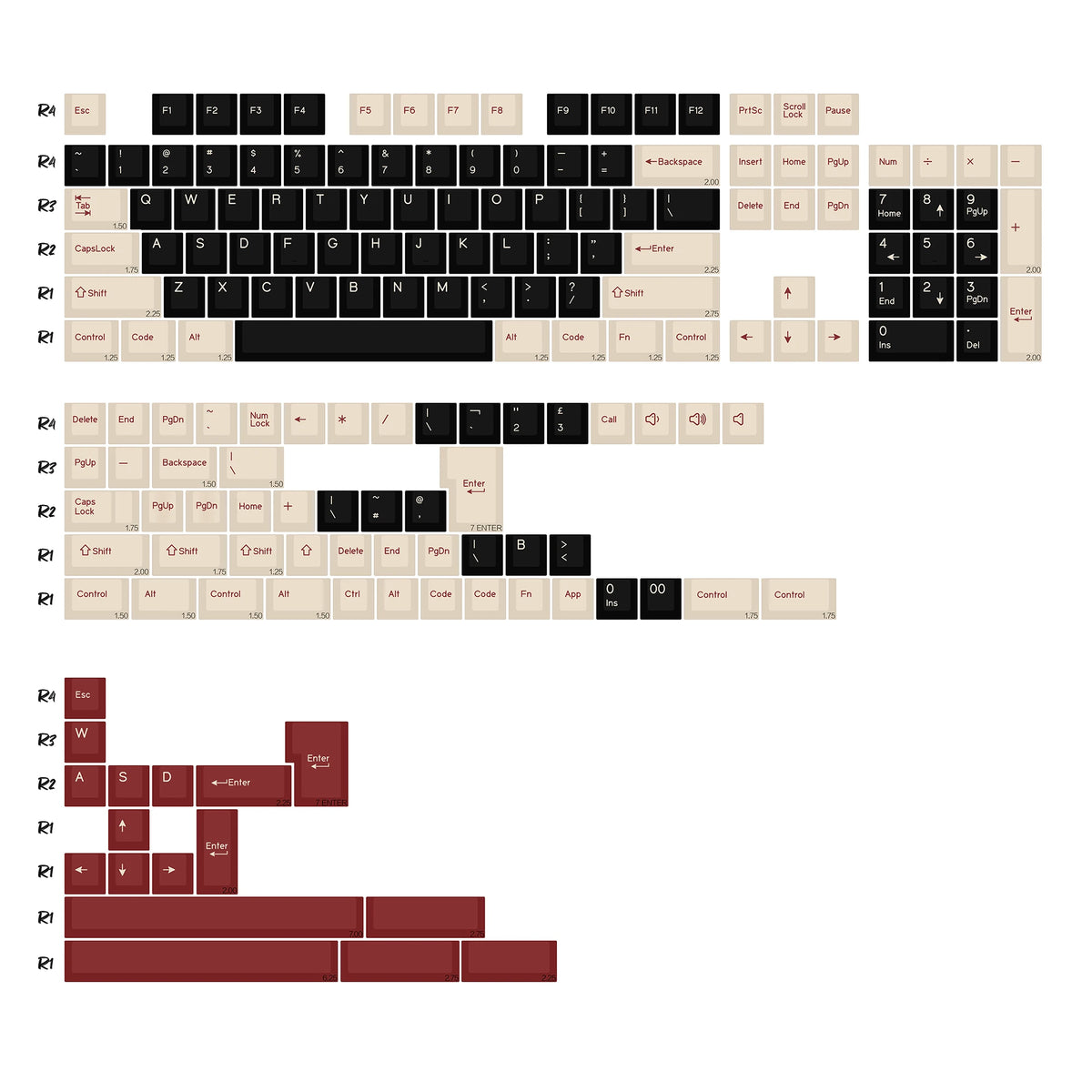 KBDiy GMK Keycap Double Shot GMK Olivia Shoko Jamon WOB Red Samurai Botanical PBT Keycaps Cherry Profile for Mechanical Keyboard