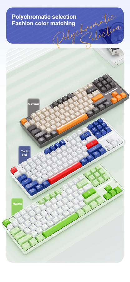 SMAILWOLF MK87 Bluetooth wireless mechanical keyboard E-sports game full key hot plug custom keyboard
