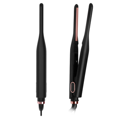 Small Flat Iron for Short Hair, Temperature Adjustable Pencil Flat Iron Fast Heat Up, 3/10 Inch Beard Straightening Iron