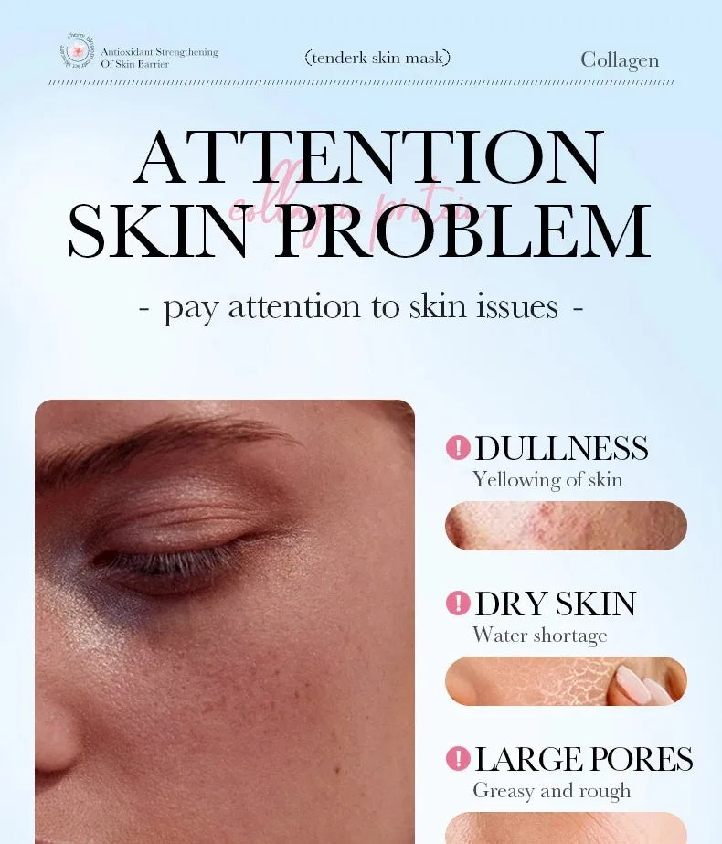 Sadoer Sakura Face Mask Facial Skincare Moisturizing Brightening Hydrating Firming Collagen Facial Masks Face Sheet Mask