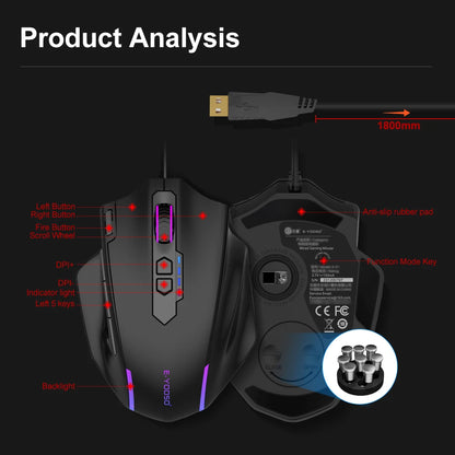 E-YOOSO X-41 USB Wired RGB Gaming Mouse 24000 DPI SG8960 10 buttons programmable game Optical mice for Computer PC Laptop
