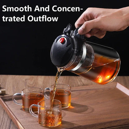 Heat Resistant Glass Teapot One-click Filtering Tea Pot Tea Water Separation Filter Tea Maker Coffee Pot Home Flower Teaware