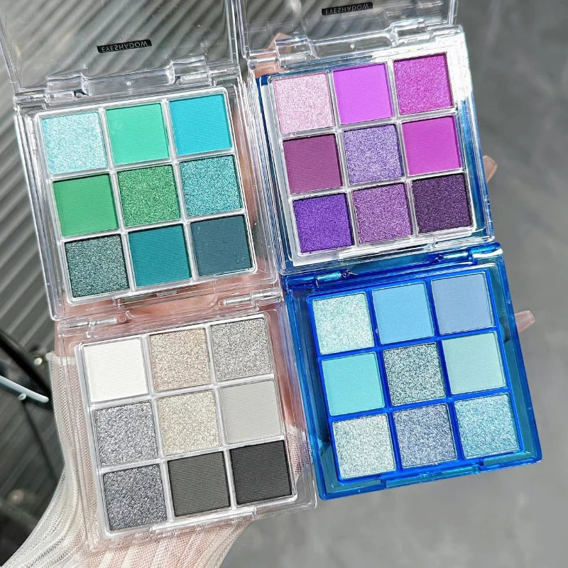 9-Grid Multi-color Eyeshadow Palette Glitter Pearlescent Matte Eye Shadow Shimmer Long Lasting Women Eye Makeup palette Cosmetic