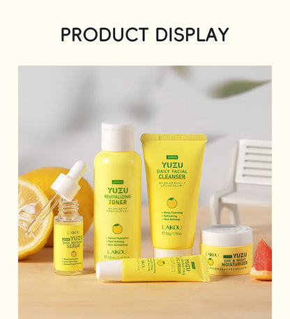 LAIKOU Japan Yuzu Skin Care Set: 5-Piece Radiance & Vitamin C Kit