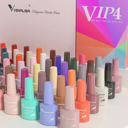 VIP5 Venalisa Nail Gel Polish Kit HEMA FREE Jelly Pink Nude Color Sparkle Gel Varnish Self Leveling Gel Nail Varnish Whole Set