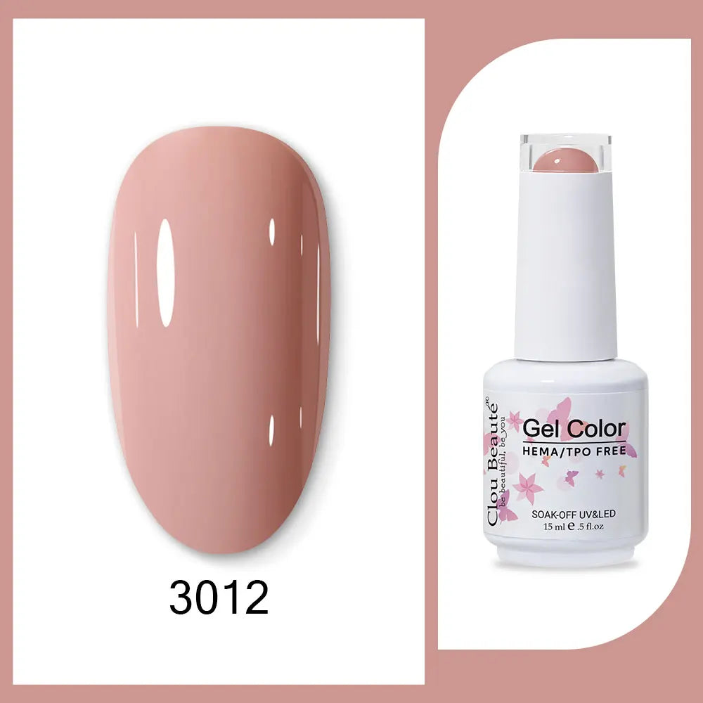 Clou Beaute 15ml Red Black White Green Neon Gel Nail Polish Base Top Coat Velvet Top 400 Colors Semi Permanent Gel Nail Varnish