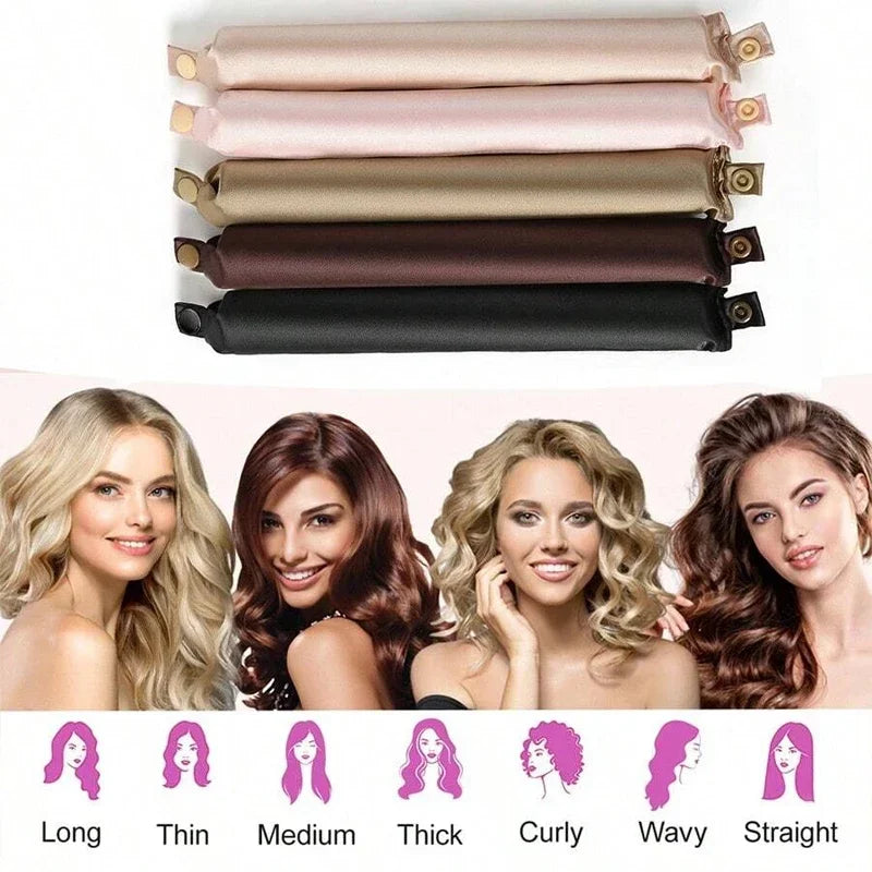 Heatless Curling Rod Headband Satin Hair Curler No Heat Hair Rollers Lazy Curls Soft Curlers Sleeping Flexi Rods Styling Tools