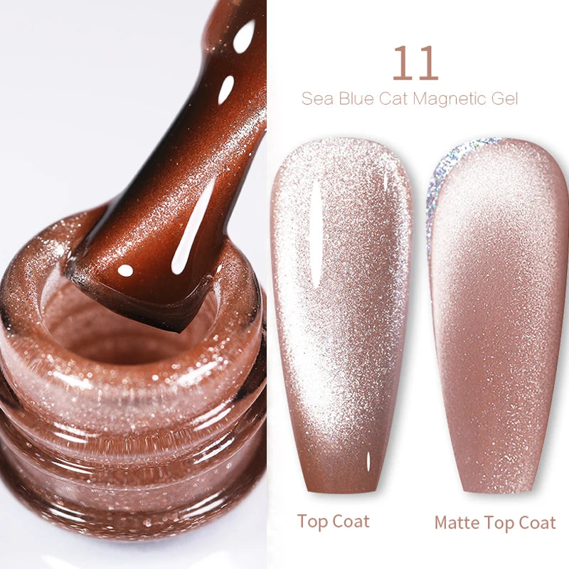 BORN PRETTY Sparkling Glass Bead Cat Magnetic Gel Nail Polish Flash White Spar Red Color Semi Permanent Soak Off UV Gel Varnish