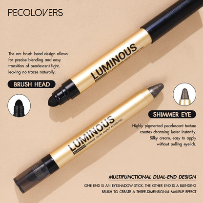 1PC Anti-smudge, Glitter and Matte Finish for Beginners, Vibrant Metallic, Silky, Double Headed Eye Shadow Stick for Bold Look