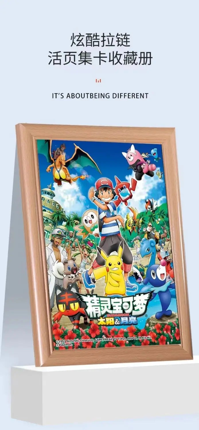 New Gb Pikachu Cartoon Anime Battle Card Booklet Zipper Binder