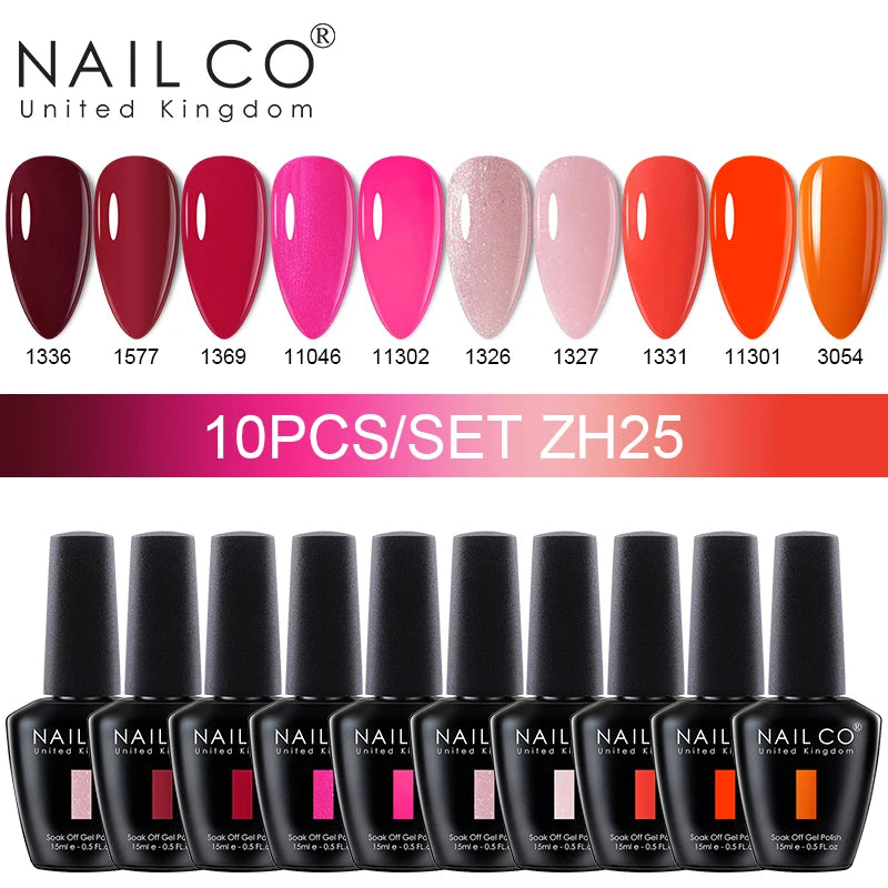 NAILCO 15ml Gel Nail Polish Set 30pcs/Lot Gel Polish Nail Soak Off UV LED Semi-Permanent Varnishes Nail Art Salon Free Shipping