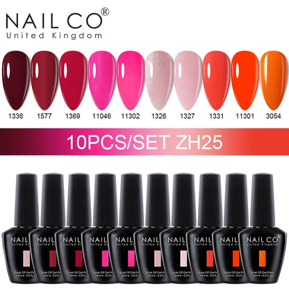 NAILCO 15ml Gel Nail Polish Set 30pcs/Lot Gel Polish Nail Soak Off UV LED Semi-Permanent Varnishes Nail Art Salon Free Shipping