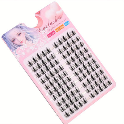 10 Rows Exquisite Black Anime Eyelash Kit - False Eyelashes with Adhesive and Sealer, Natural, Dynamic, DIY Length 10-13mm