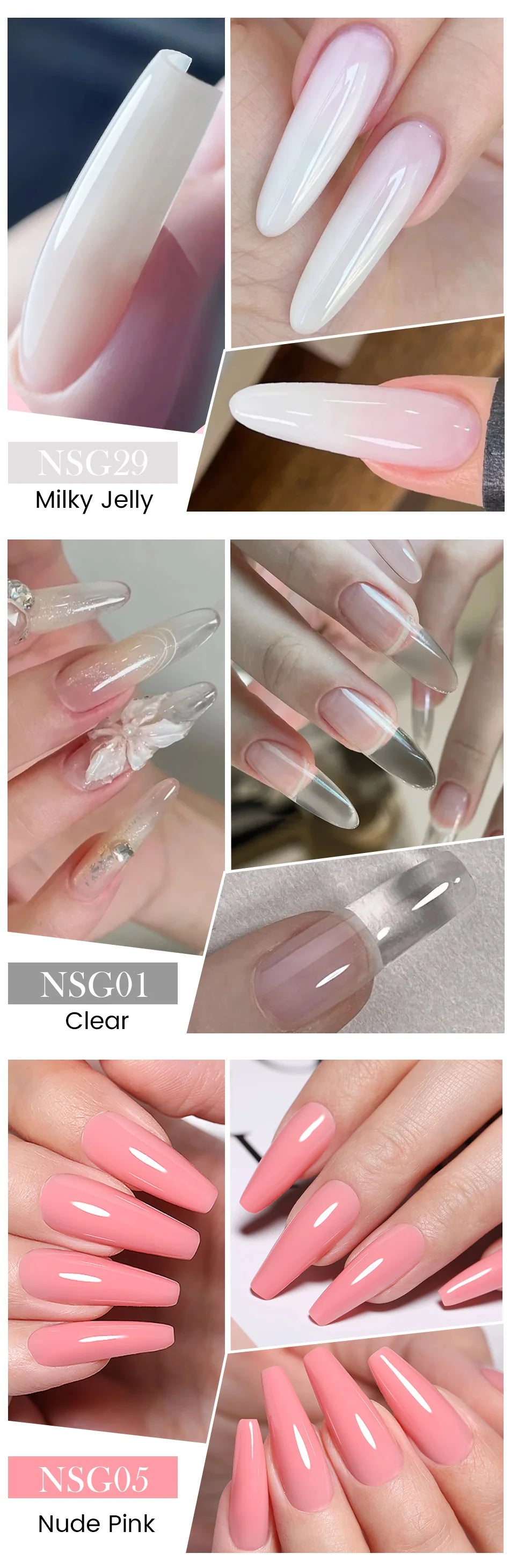 BORN PRETTY 15ml Clear Non Stick Hand Extension Gel 3D Shaping Sculpting Carving Nail Art Solid Hard Gel for Fake Nail