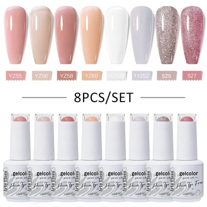 Arte Clavo 8Pcs/Set Gel Nail Polish Set 15ml Colorful Semi Permanent For Manicure Varnish Soak Off UV LED Nail Art Gel Kits