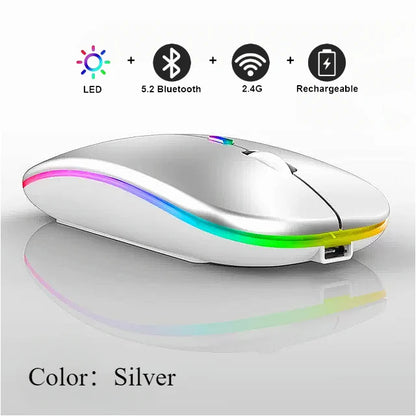 Wireless Mouse For Laptop PC Bluetooth Rechargeable Mouses Wireless Computer Silent Mice LED Backlit Ergonomic Gaming Mouse