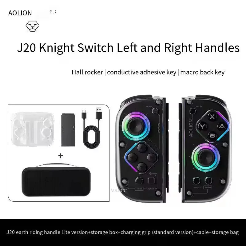 Aolion J20 Knight Wireless Gamepad with Left And Right Switch Hall Joystick Motion Sensing Custom For NS Joycon Game Accessories