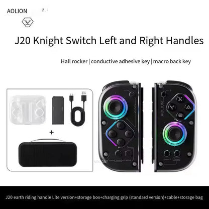 Aolion J20 Knight Wireless Gamepad with Left And Right Switch Hall Joystick Motion Sensing Custom For NS Joycon Game Accessories