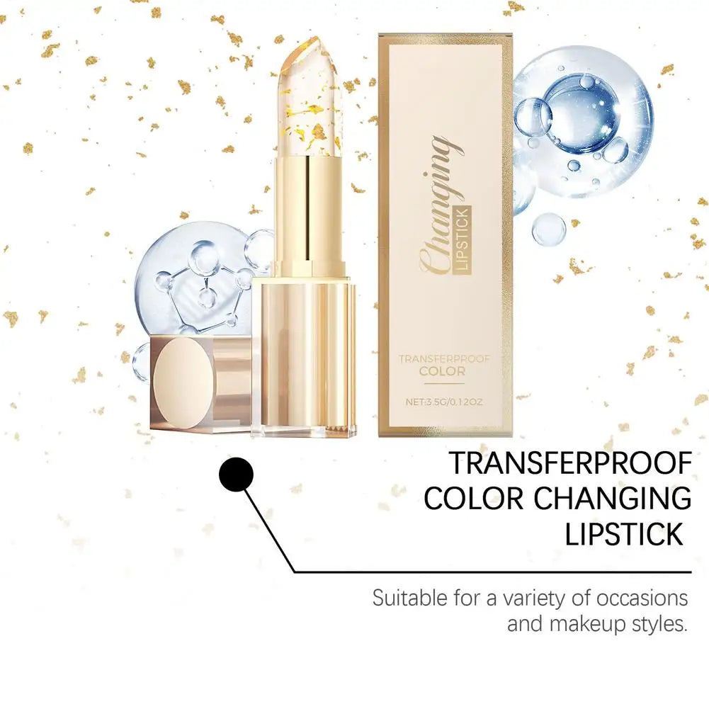 Gold Foil Temperature Color Changing Lipstick: Hydrating Lip Repair & Glossy Shine
