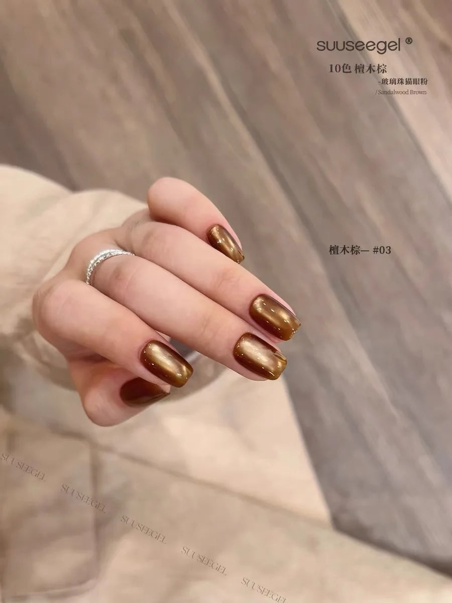 SUUSEEGEL 2025 Autumn Winter Collection 10 Colors Brown Moonlight Cat Eye Gel Set HEMA-free TPO-free Non-toxic Uv Gel Wholesale