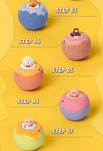 100G Bath Bombs for Kids with Surprise Toys Inside for Kids & Boys and Girls Holiday Bubble Bath with Cheerful Scent