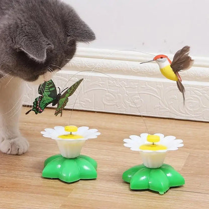 Electric Butterfly Cat Toy Shake Rotating Flying Automatic Humming Bird Intelligence Training Funny Pet Toys Random Color