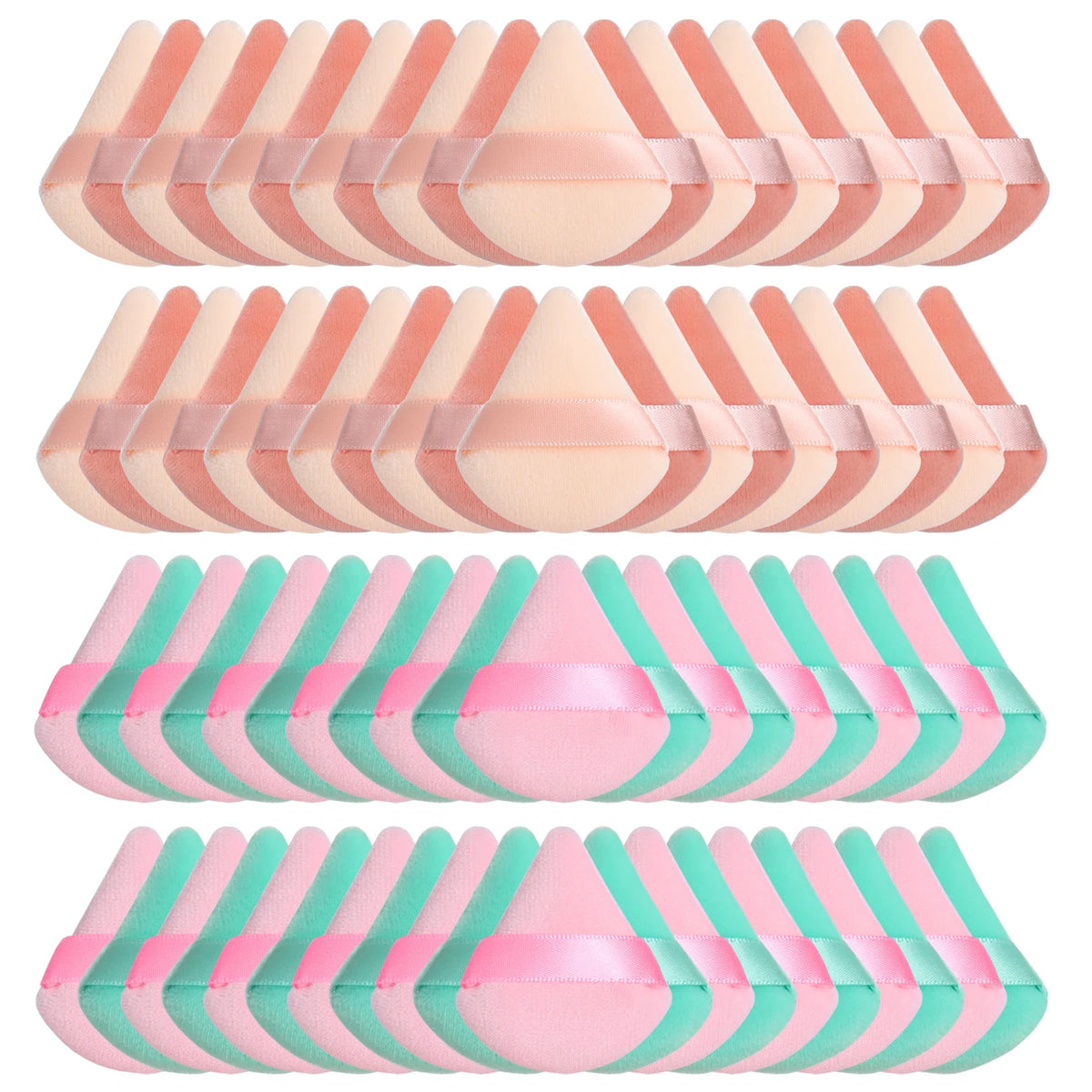 Mini Triangular Powder Puff 40-80Pcs, Apply Loose Powder by Gently Pressing It onto the Face to Achieve a Setting Effect