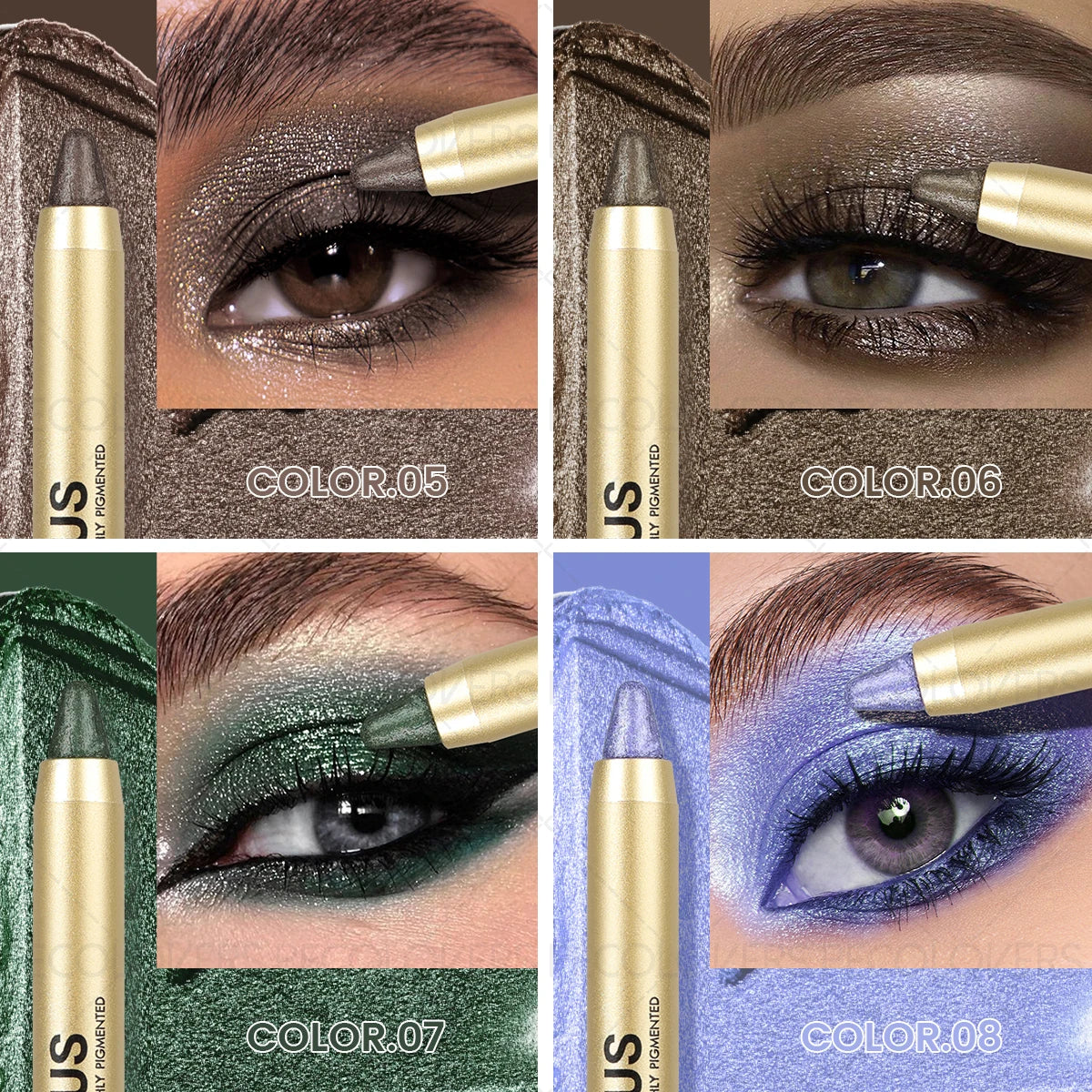 1PC Shimmer Glitter Contouring Eyeshadow Pencil - Double-headed Lazy Eyeshadow Stick, Ideal Gift for Women