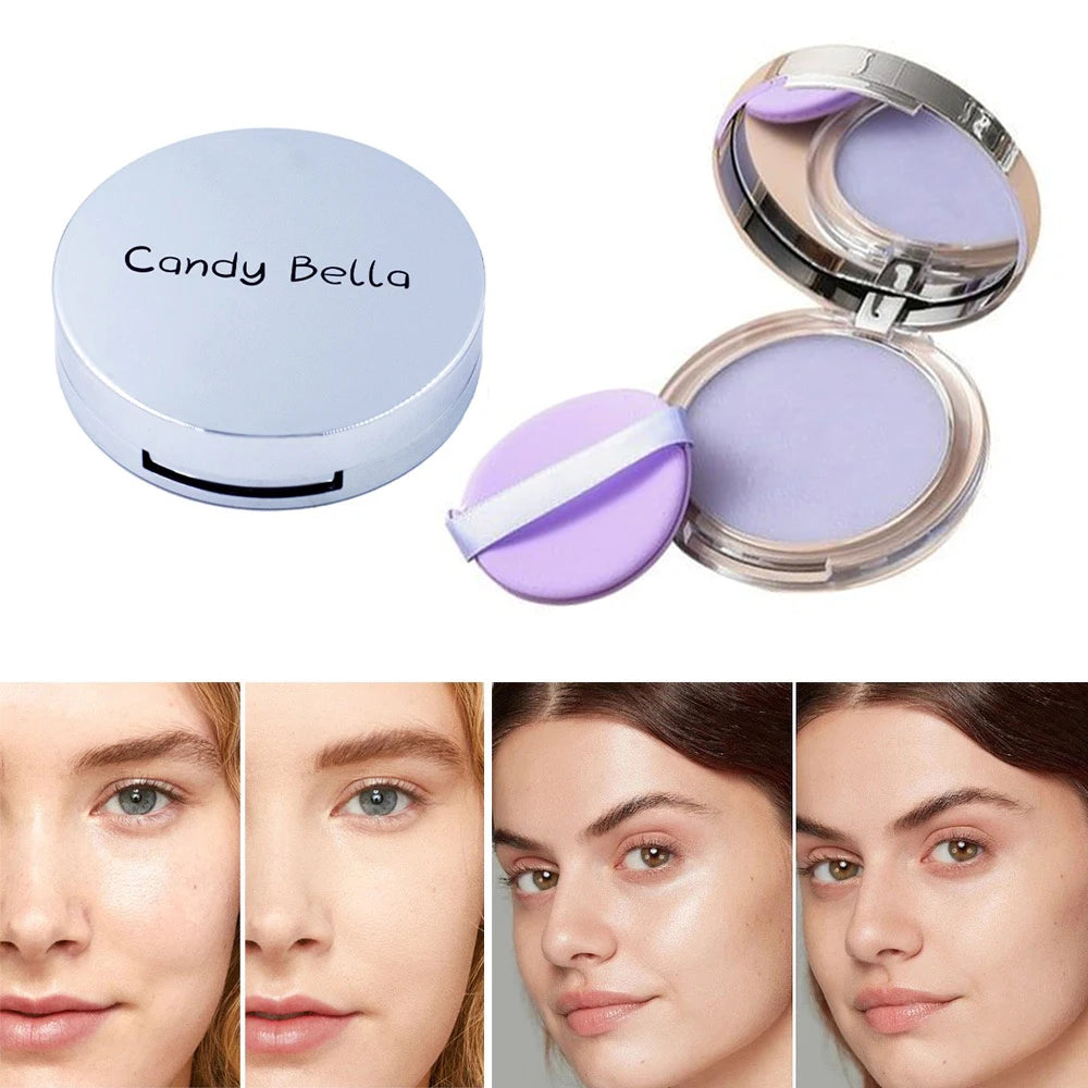 Delicate Two-Color Compact Powder Lightweight Natural Makeup Setting Portable Aesthetic Beauty Tool Smooth Transition