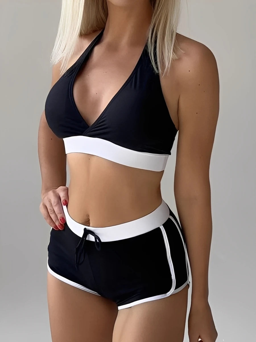 2026 High Waist Bikinis Women Padded Halter Swimwear Female Sexy Sporty Swimsuit Bathers Bathing Swimming Swim Suit Beachwear