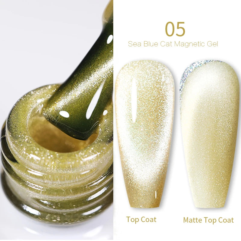 BORN PRETTY Sparkling Glass Bead Cat Magnetic Gel Nail Polish Flash White Spar Red Color Semi Permanent Soak Off UV Gel Varnish
