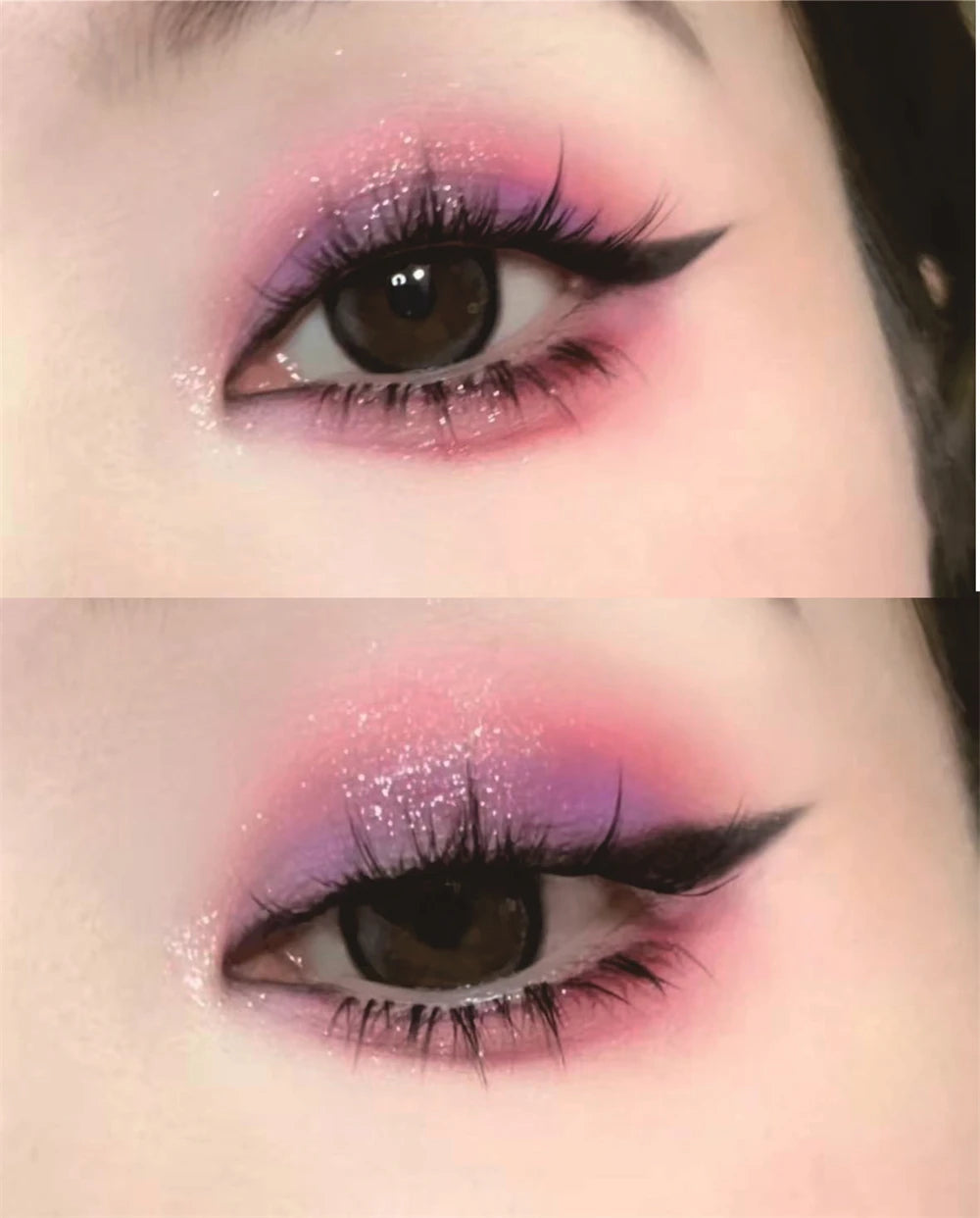 Chameleon Gradient Eyeshadow Palette Glitter Smokey Silver Blue Highlighter Metallic Pearlescent Eyes Makeup Lasting Brightening