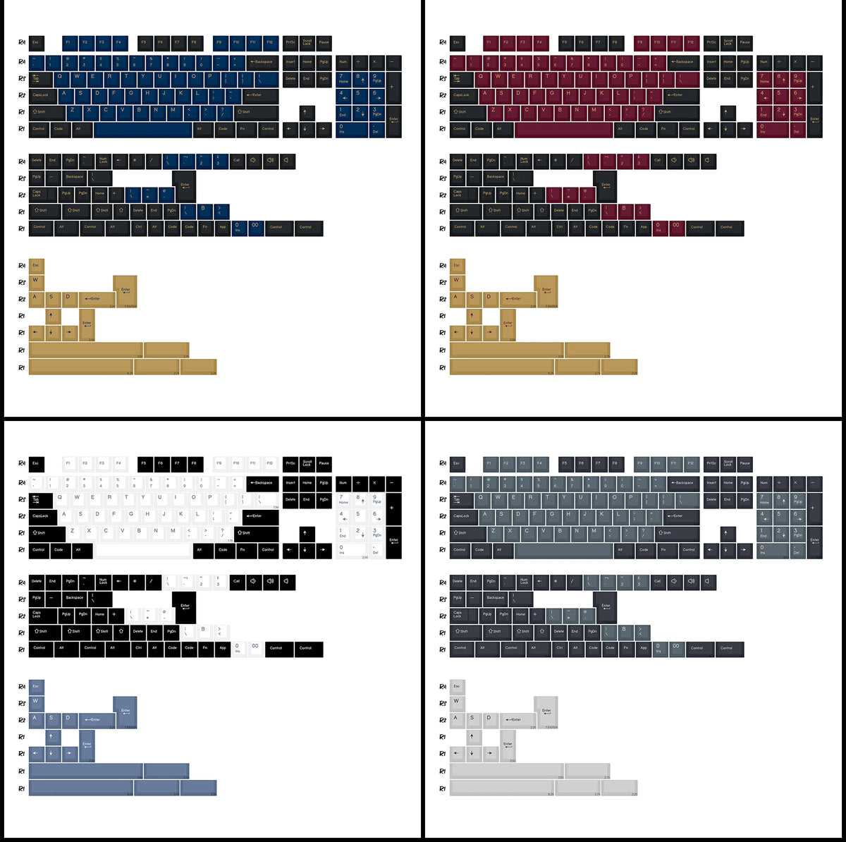 KBDiy GMK Keycap Double Shot GMK Olivia Shoko Jamon WOB Red Samurai Botanical PBT Keycaps Cherry Profile for Mechanical Keyboard
