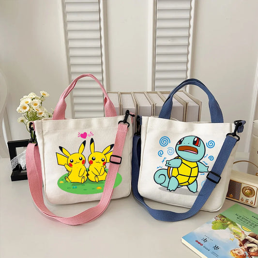 Pokémon Handbag Cartoon Children's Shoulder Bag Boys Girls Tote Bag Child Canvas Handbags Anime Crossbody Bag New Kids Gifts