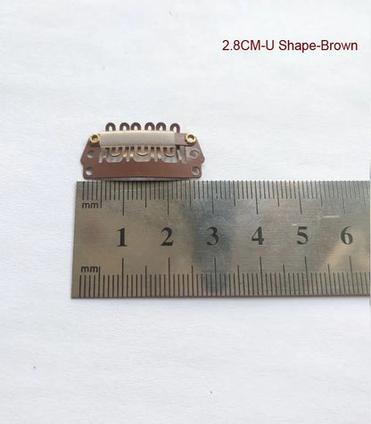 50pcs 2.3cm-3.6cm Black Brown Color Wig Clips Snap Clip For Hair Extension Wig Weft Wig PP Hairpins Large Clips Styling Tools