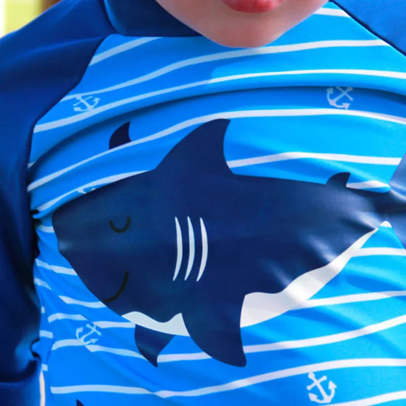 Kids' Long Sleeve Swimsuit Set: 2-Piece Rash Guard & Shorts for Toddlers and Children