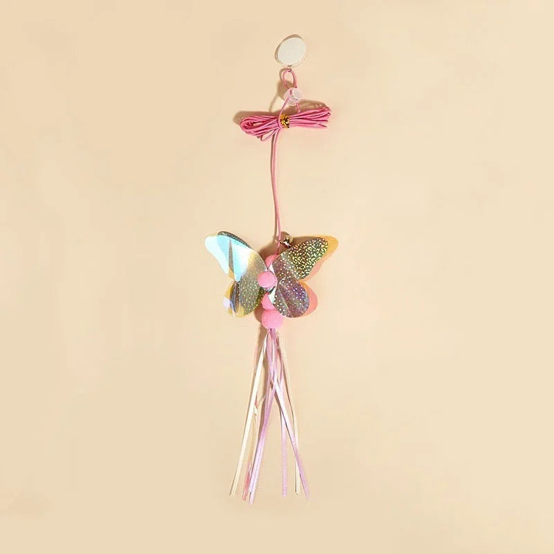 Swinging On The Swing Hanging The Door Cat Teaser Stick Elastic Rope Extendable Cat Toy