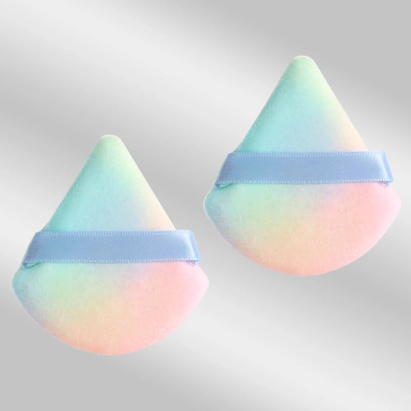 2 件 Triangle Powder Puff Face Makeup Sponge Soft Velvet Cosmetic Puff Blender Beauty Foundation Sponge Make up Accessories