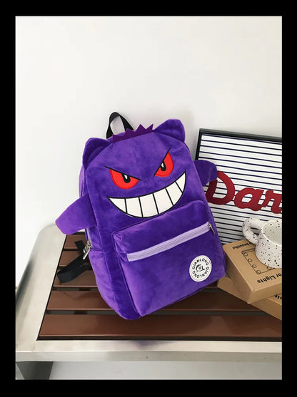TAKARA TOMY Pokemon Backpack Gengar Student School Bag Children's Gifts Cartoon Kawaii SchoolBag Mochila