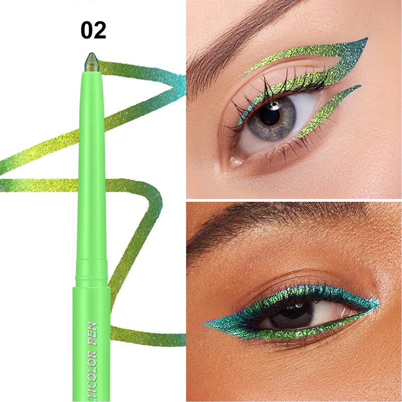 The color-changing eyeshadow stick eyeliner is waterproof and has smooth color, comfortable to use, and can last for a long tim