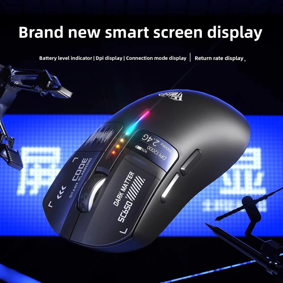 AULA SC650 Wireless Mouse Tri Mode Lightweight Design PAW3311 Sensor 12000dpi 1000Hz gaming mice Customized Pc Accessories gifts