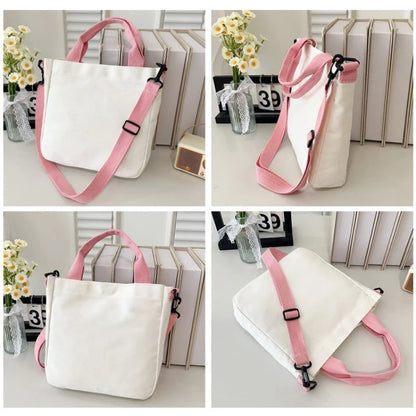 Anime Pokemon Pikachu Canvas Shoulder Bag Cute Cartoon Pattern Print Handbag Boys Girls Leisure Crossbody Bag Birthday Gift