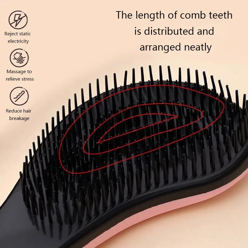 CALIYI Mango Smooth Hair Comb Brush TT Comb Professional Massage Brush Paddle Detangling Brush for Wet Dry Curly Thick Hair