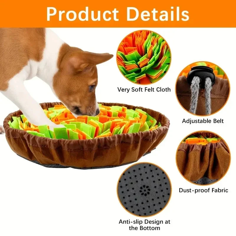 Washable Felt Pet Sniffing Pad Foldable Dog Nosework Feeding Mat Toy Dog Training Natural Foraging Snuff Mat